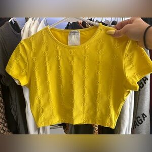 RARE CHANEL•Vintage CC Logo Crop Top